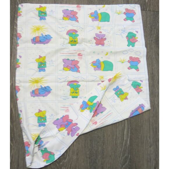 Vintage BABAR THE ELEPHANT Pillow Case Sham Set Baby Nursery  Jean de Brunhoff - Picture 7 of 10